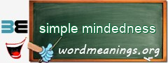 WordMeaning blackboard for simple mindedness